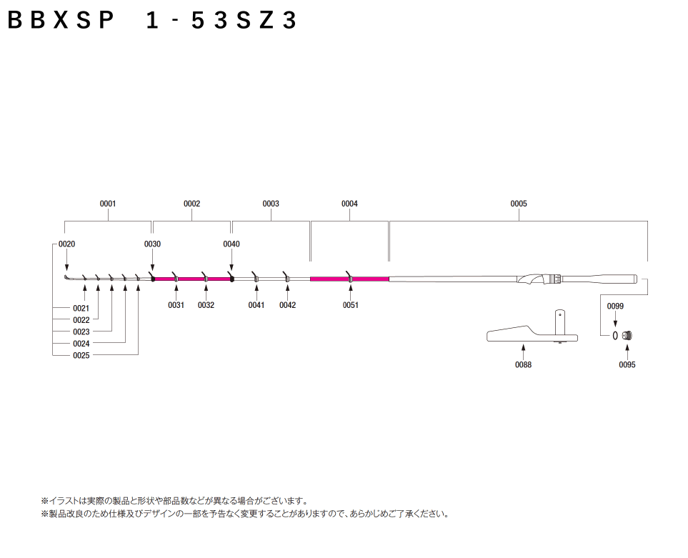 ISO Fishing Rod Parts - Shimano 20BBX Special SZⅢ 1‐53SZ3