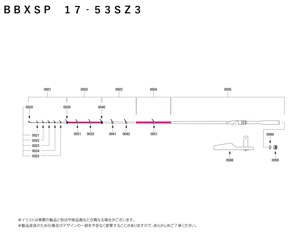 ISO Fishing Rod Parts - Shimano 20BBX Special SZⅢ 1.7 ‐53SZ3