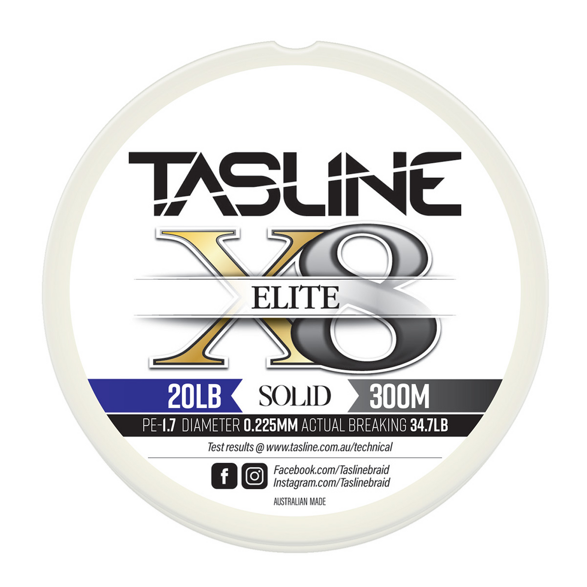 Tasline Elite White Braid Line 300m