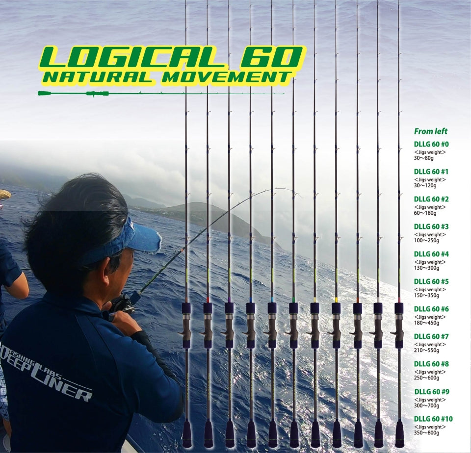Deepliner Slow Pitch Jigging Rod Logical 60 #9