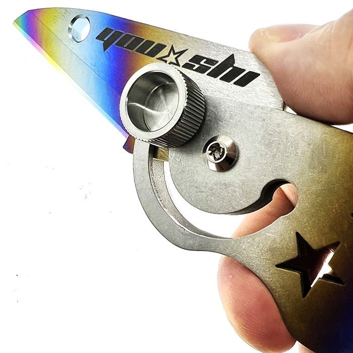 YOU-SHI JAPAN YS64 Titanium FD Deba Knife Rainbow