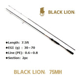 BLACK LION Tiprun Squid Fishing Rod 75MH (White Version)