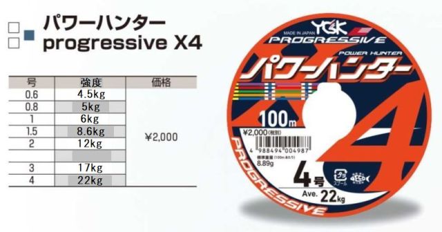 YGK Progressive Power Hunter X8 8-strands PE Line