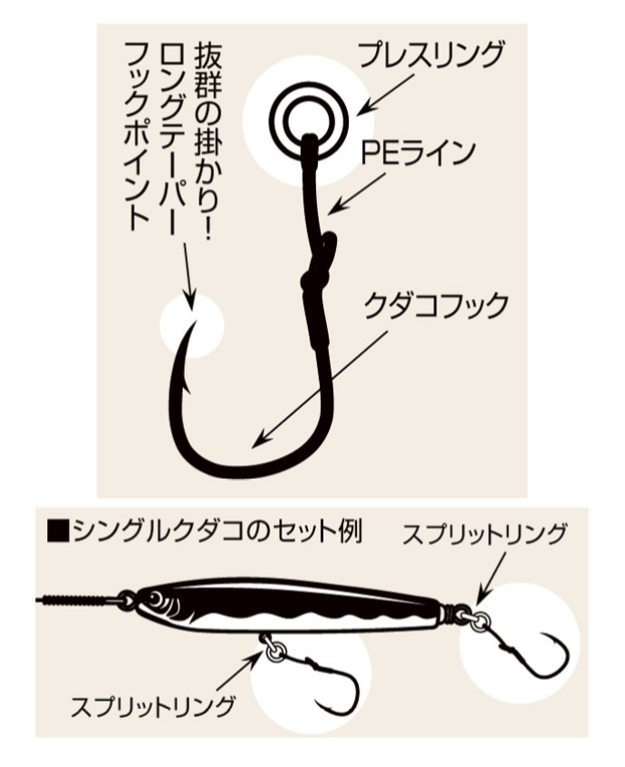 Shout Single Kudako Hook Silver for Plug Game - Coastal Fishing Tackle