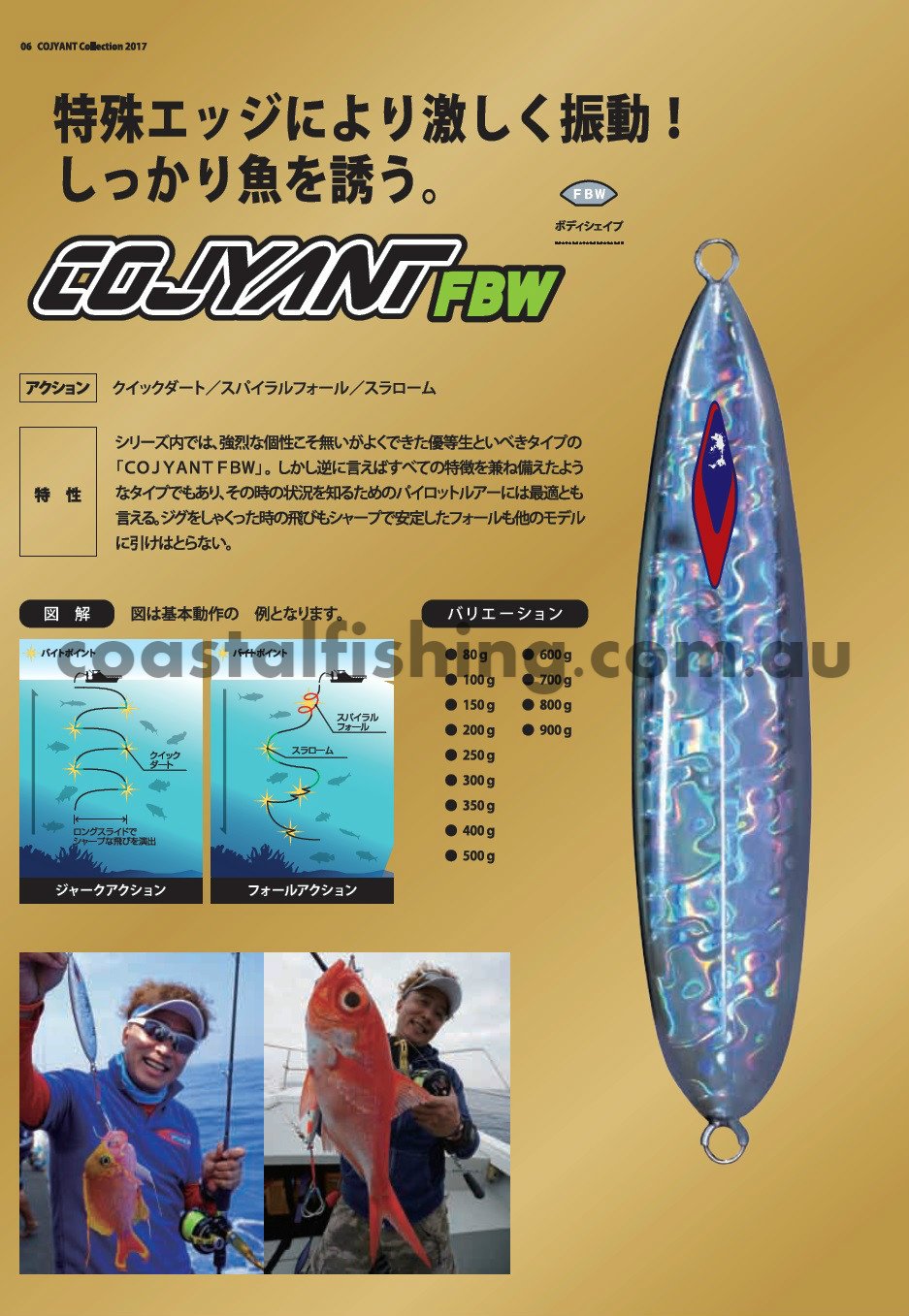 Cojyant Metal Jig FBW 250g - Coastal Fishing Tackle