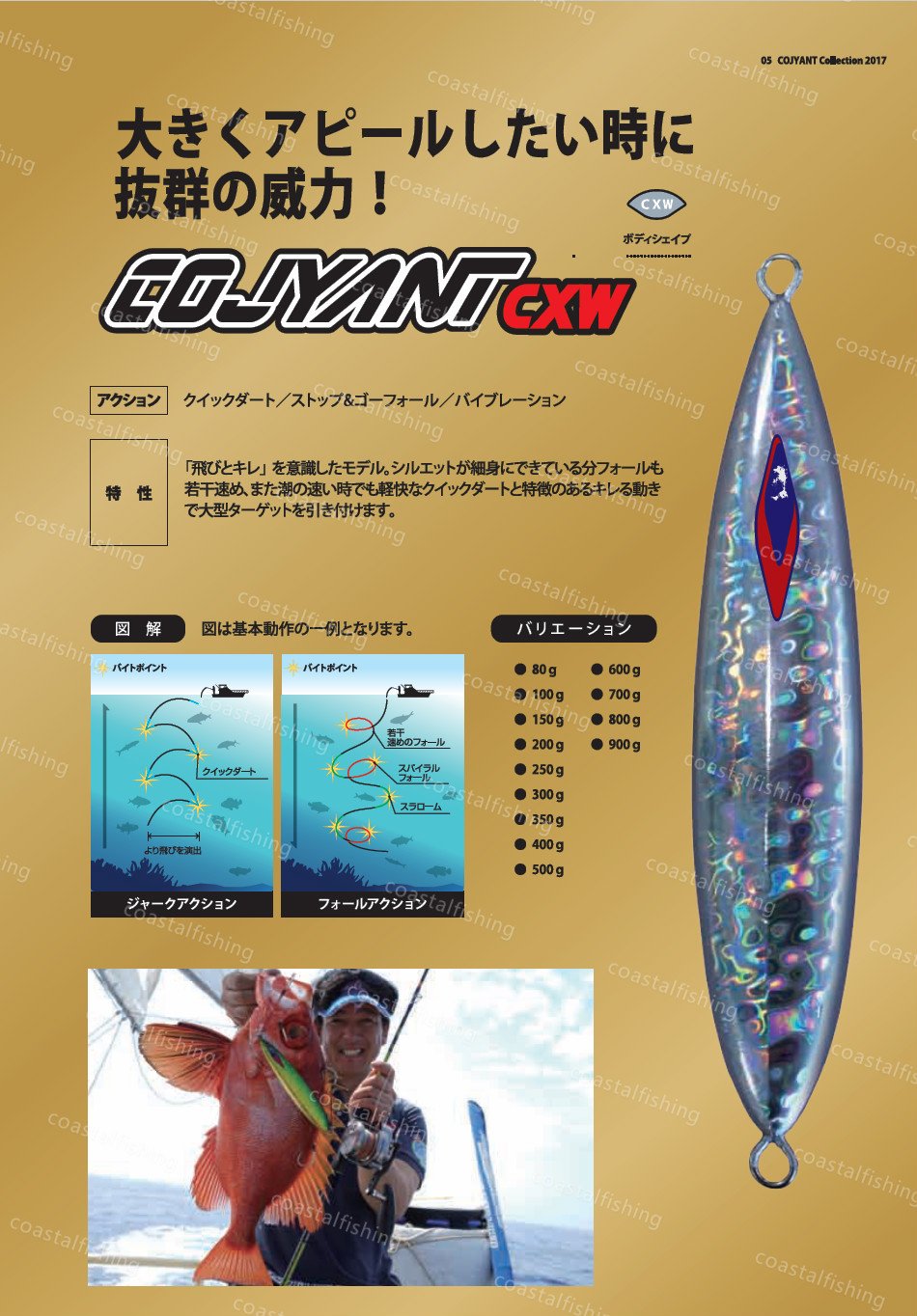 Cojyant Metal Jig CXW 250g - Coastal Fishing Tackle