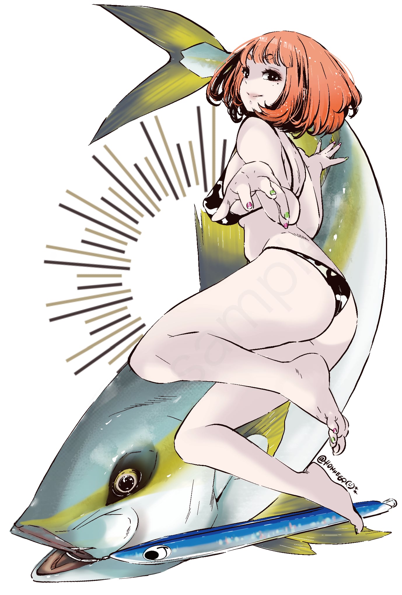 J-Like Fish Art Sticker