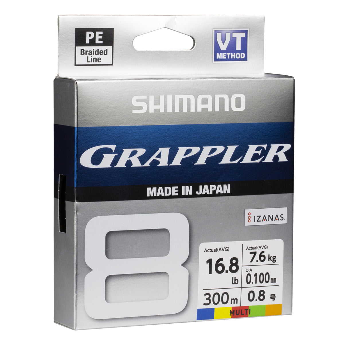 Shimano Grappler 8 Premium PE BRAID LINE 300M MULTI COLOR