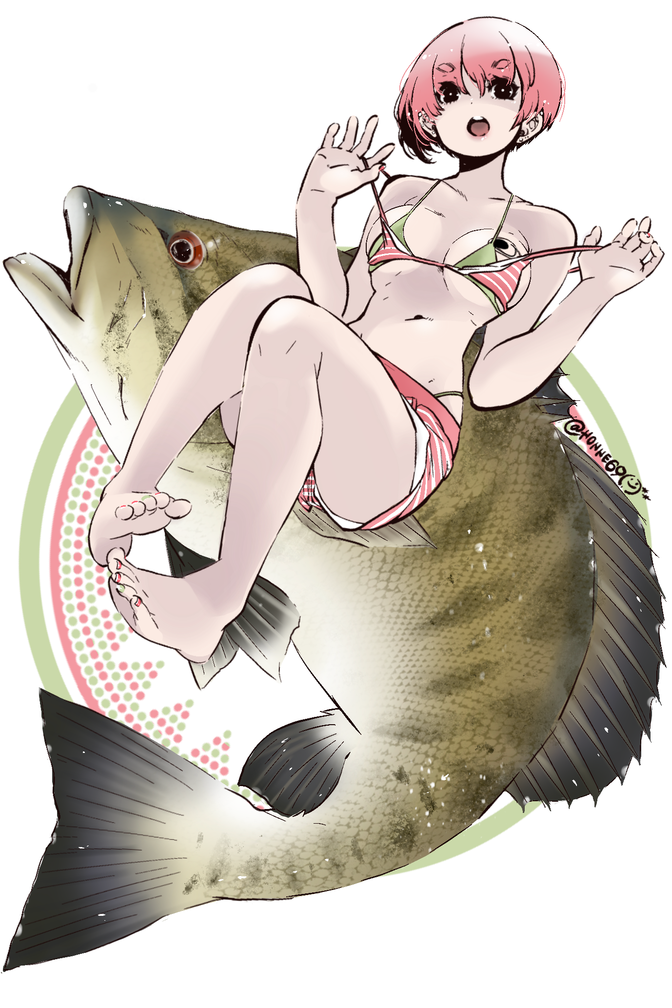 J-Like Fish Art Sticker