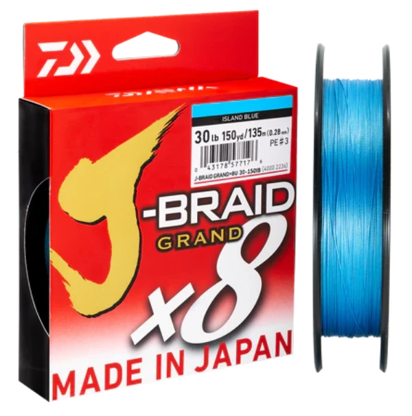 Daiwa J Grand x8 Braid Line PE ISLAND BLUE Color 150YDS