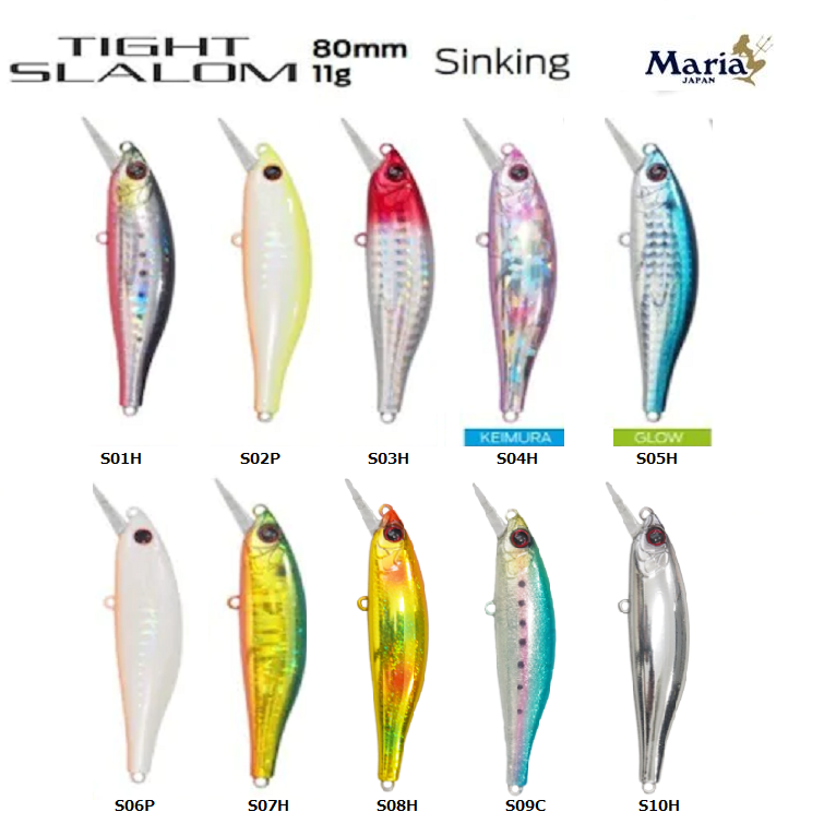 Maria TIGHT SLALOM Sinking Minnow 80mm 11g