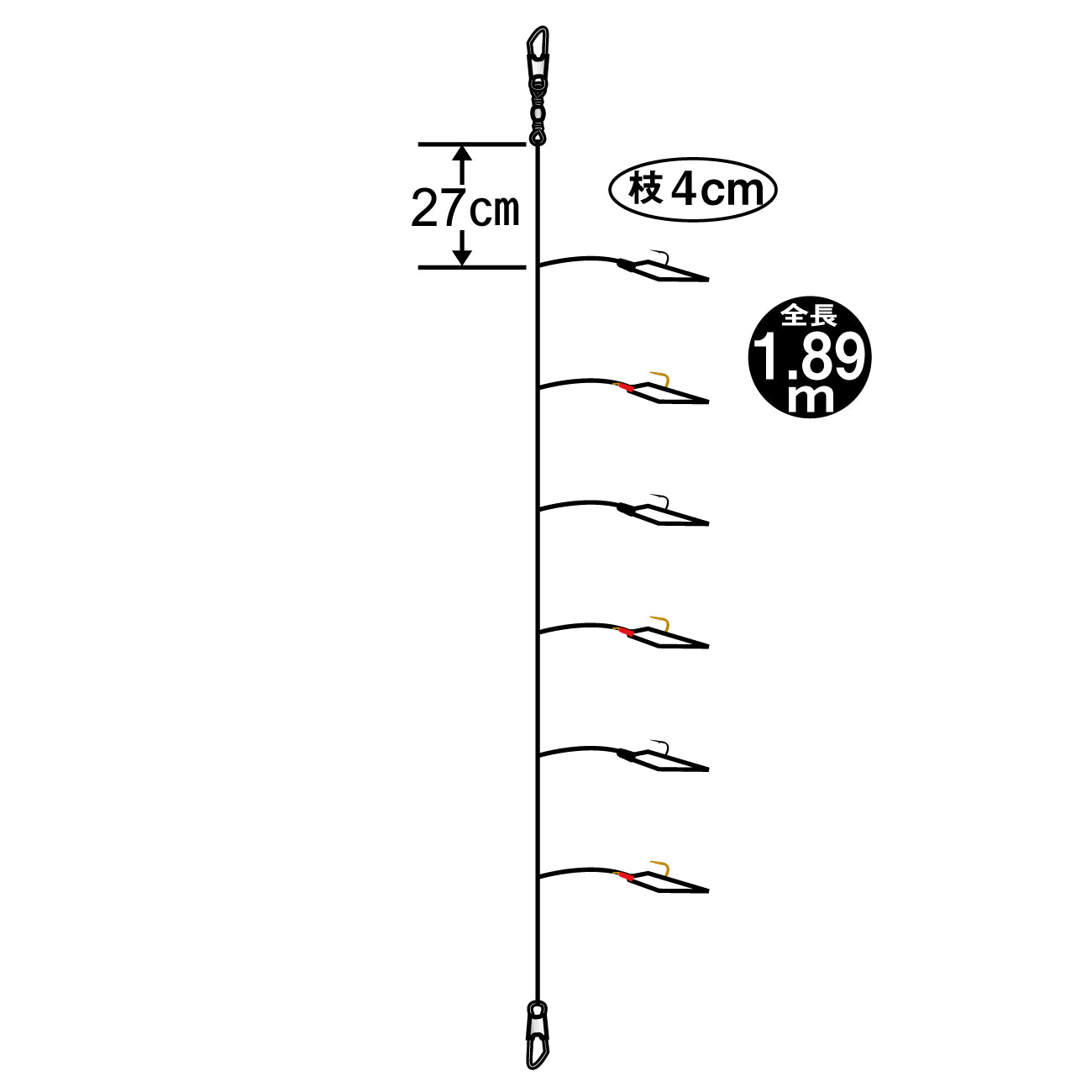 Gamakatsu Gold sleeve Sabiki 6 Hooks S504