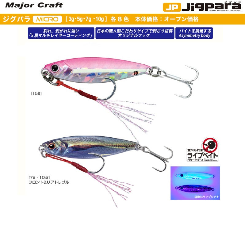 Major Craft Jigpara Micro Metal Jig 10g