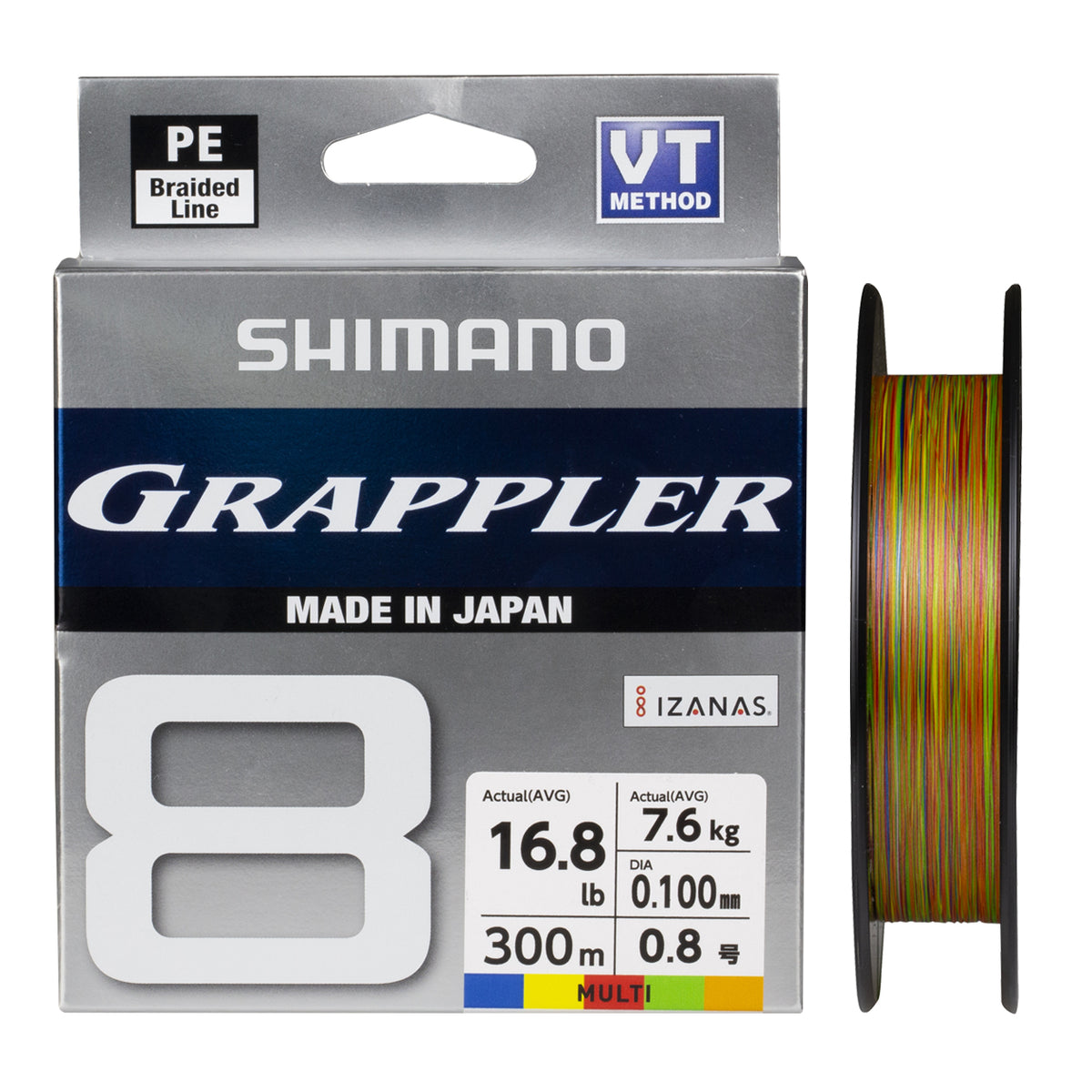 Shimano Grappler 8 Premium PE BRAID LINE 300M MULTI COLOR