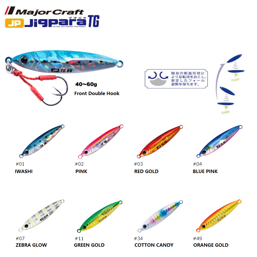 Major Craft Jigpara Tungsten Metal Jig 80g