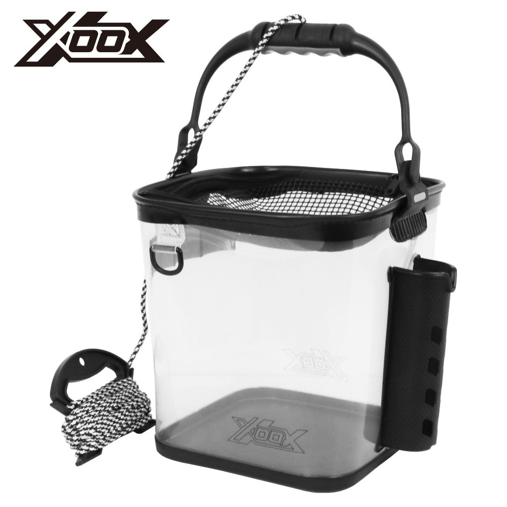 XOOX EVA Clear Water Bucket 24cm with Rod Holder