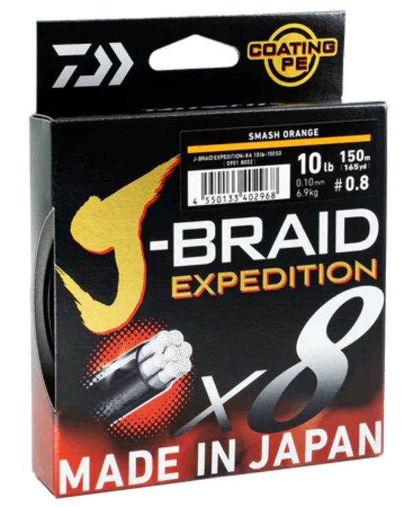 Daiwa J-BRAID EXPEDITION PE Line 150m Orange