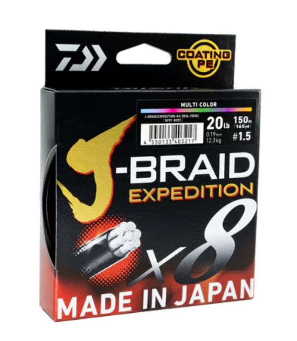 Daiwa J-BRAID EXPEDITION PE Line 150m Multi Color