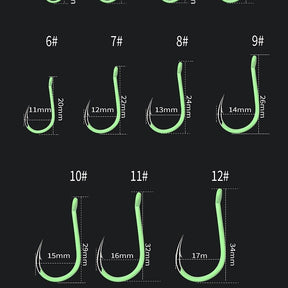 KASE Ring Eye CHINU Hooks (Glow) Value Pack