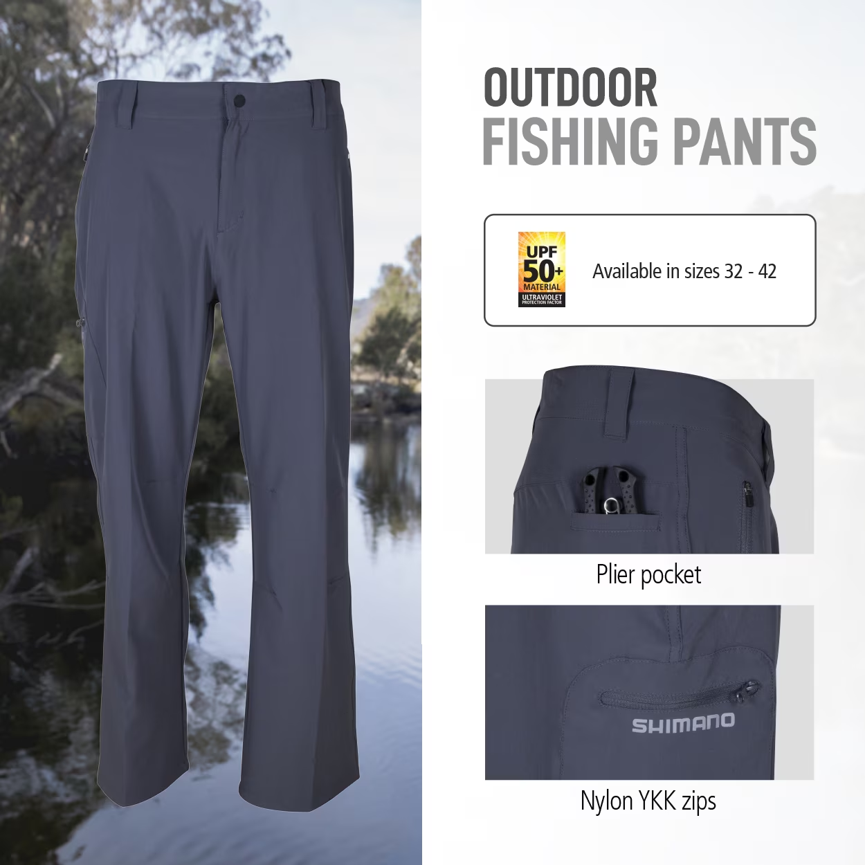 Shimano OUTDOOR FISHING PANTS SLATE