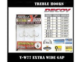 Decoy Extra Wide Gap Treble Hook Y-W77