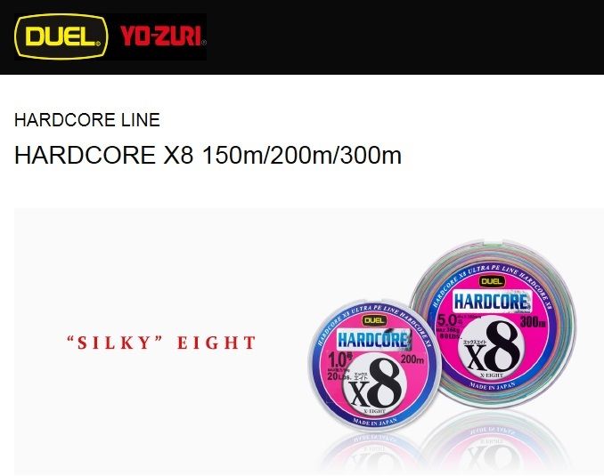 Duel Hardcore X8 Micro Pitch 8 Braided PE Line 200m