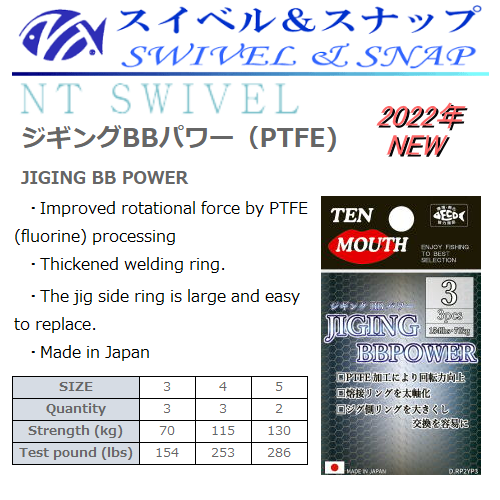 NT SWIVEL Jigging BB Power (PTFE) Ring