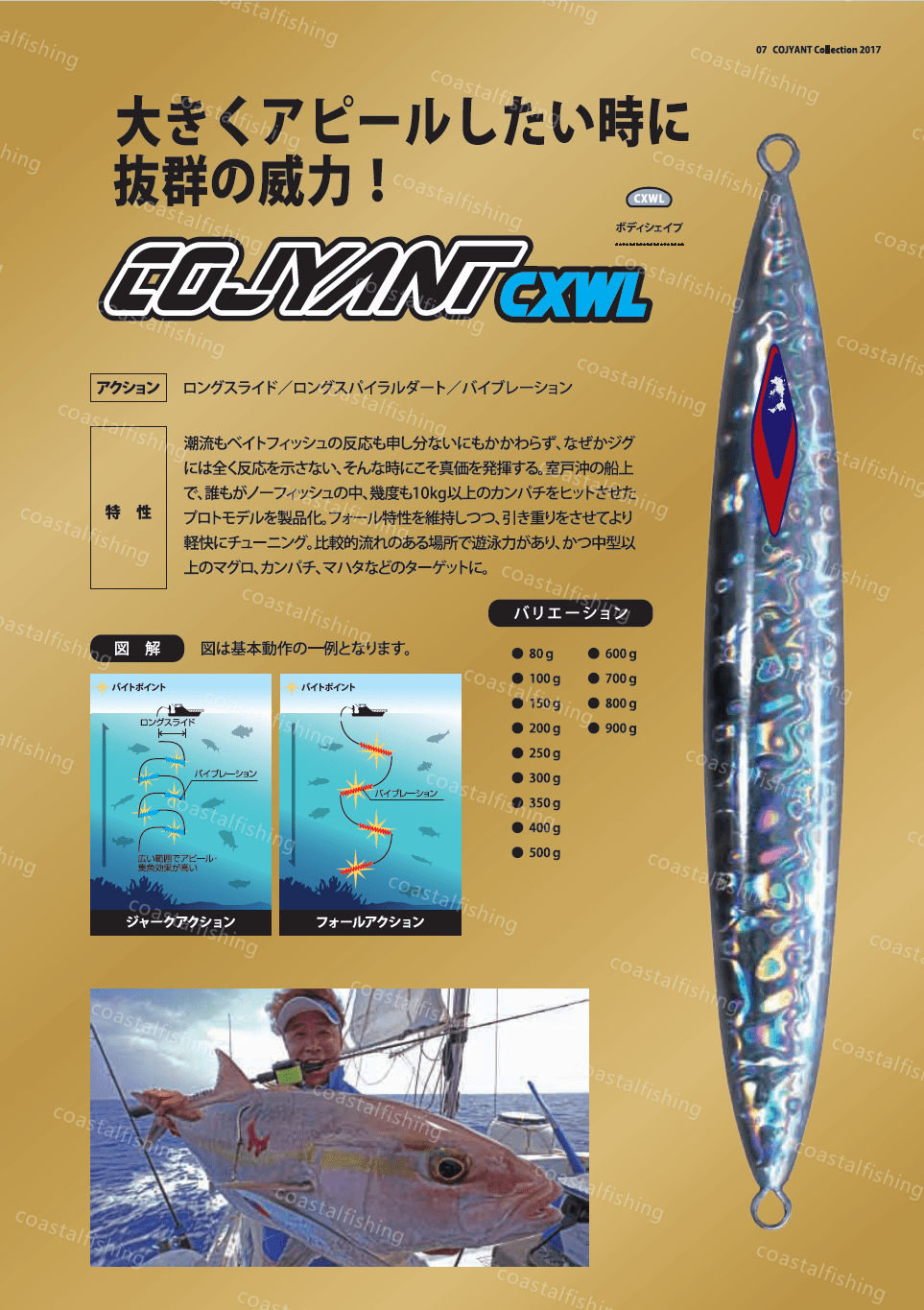 Cojyant Metal Jig CXWL 100g - Coastal Fishing Tackle
