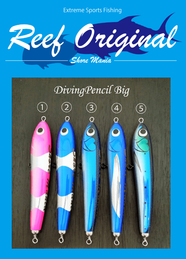 Reef Original Handmade Wood Lure - Diving Pencil Big 230 - Coastal Fishing Tackle