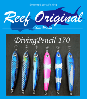 Reef Original Handmade Wood Lure - Diving Pencil Standard 170 - Coastal Fishing Tackle